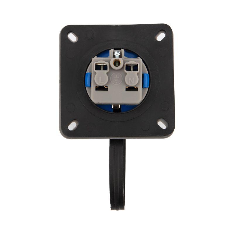  Розетка настенная фланцевая влагозащищенная с крышкой 16А 2Р+РЕ IP68 Rexant 111-124 фото в каталоге от BTSprom.by