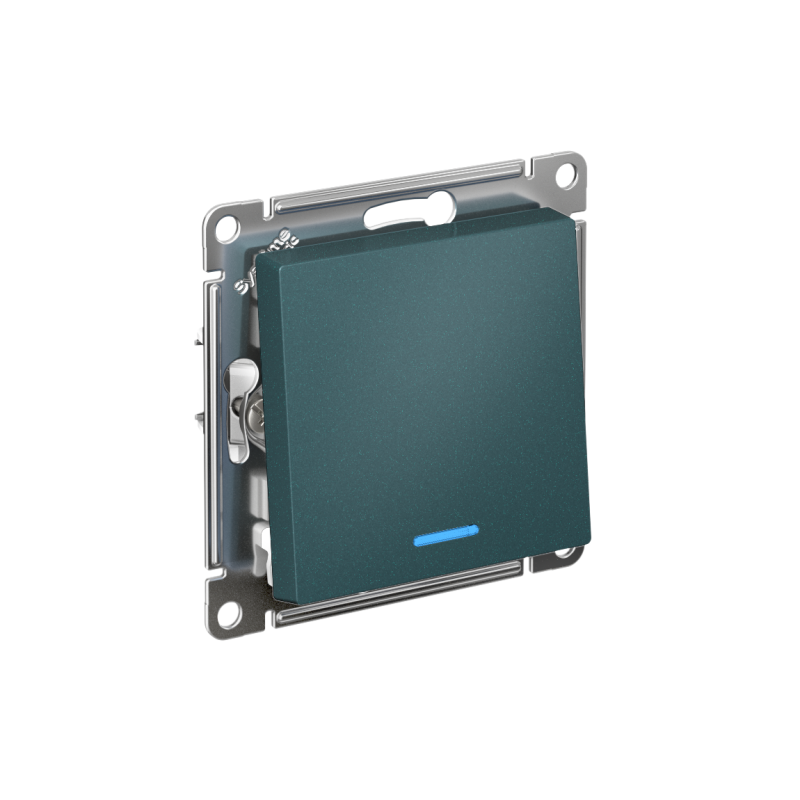 переключатель проходной 1-кл. сп atlasdesign 10а ip20 (сх. 6а) 10ax с подсветкой механизм изумруд se atn000863 от BTSprom.by