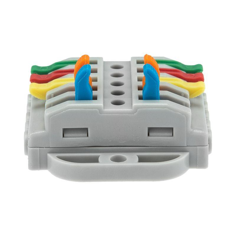  Клемма строительно-монтажная СМК проходная 222-425P 5п 0.08-4кв.мм с монтажной площадкой сер. (блист.4шт) Rexant 07-6265-4 фото в каталоге от BTSprom.by