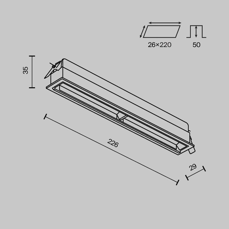  Светильник Parete 12Вт 2700К-4000К 70град. встраив. Maytoni DL100-12W2.7-3-4K-B фото в каталоге от BTSprom.by