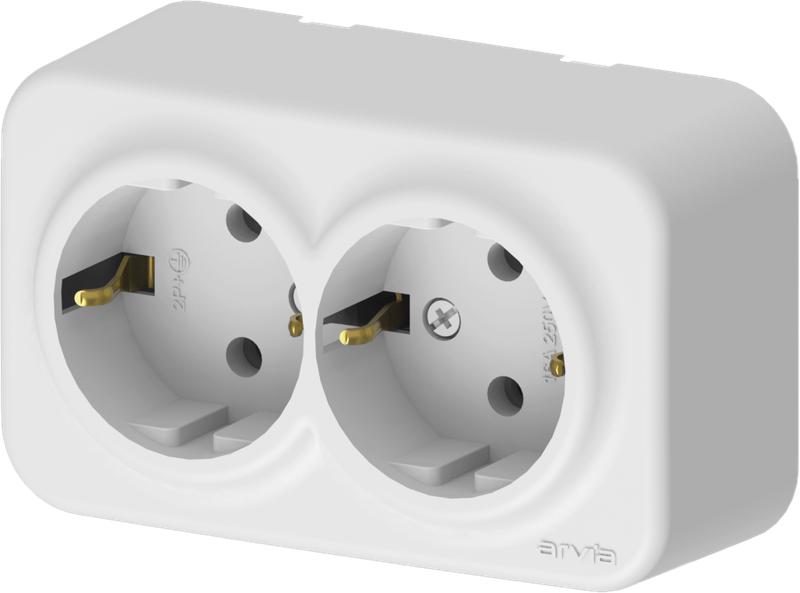 розетка 2-м с заземл. ip20 aria бел. arvia 25 01 1000 907 от BTSprom.by