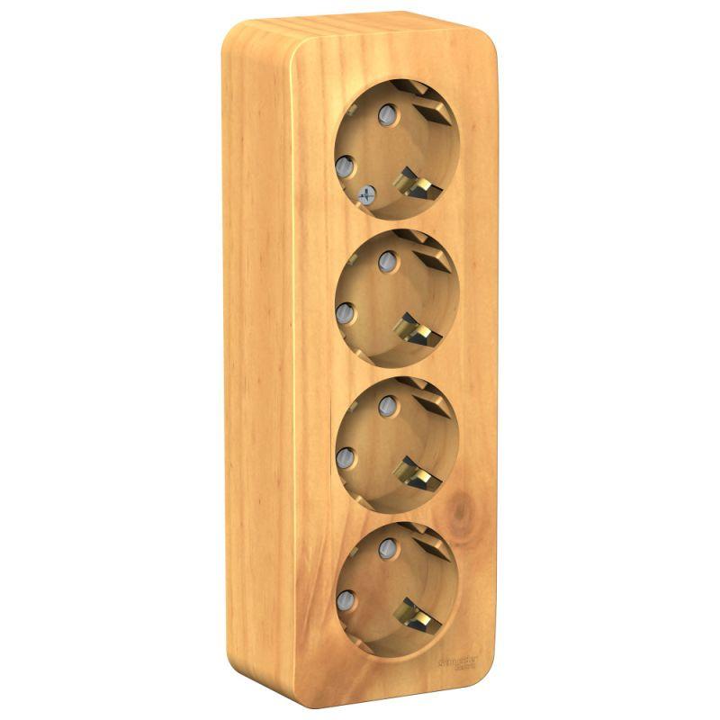 розетка 4-м оп blanca 16а ip20 250в с заземл. защ. шторки с изолир. пластиной ясень se blnra011415 от BTSprom.by