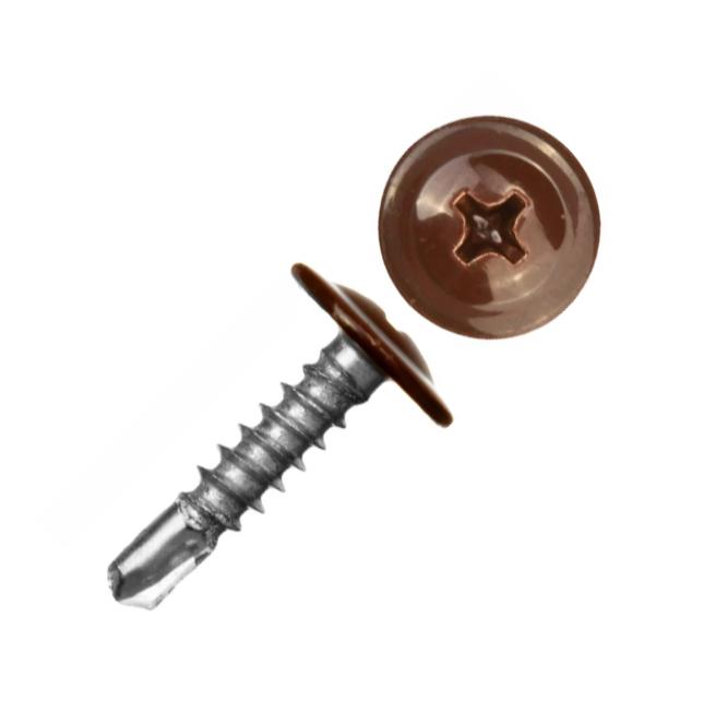 саморез шсмм сверло 4.2х16 темн./корич. kp ral 8017 (уп.20шт) tech-krep/zitar 125491 от BTSprom.by