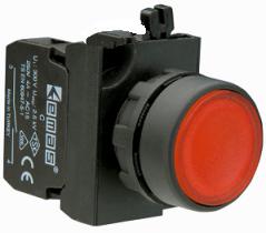 кнопка нажимная круглая красн. (1но+1нз) emas cp102dk от BTSprom.by