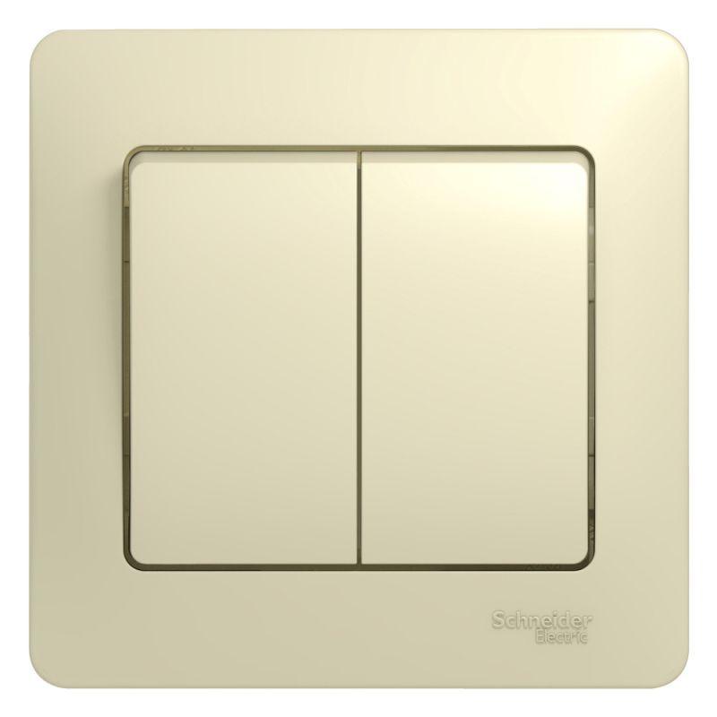 выключатель 2-кл. сп glossa 10а ip20 (сх. 5) 10ax в сборе беж. se gsl000252 от BTSprom.by