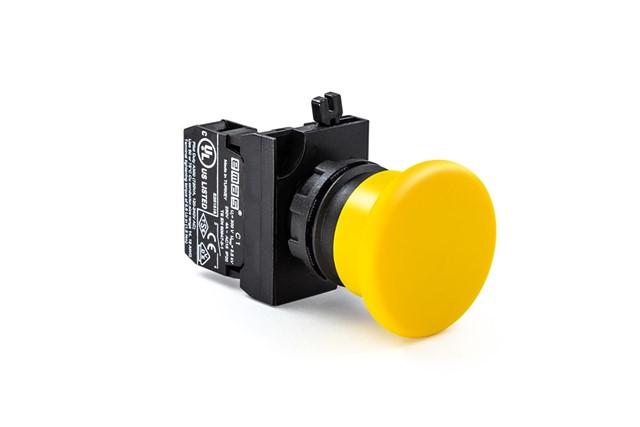 кнопка нажимная "грибок" 1но желт. emas cp100ms от BTSprom.by