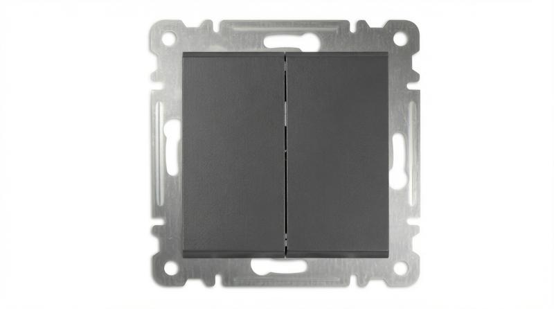 выключатель 2-кл. сп karea 10а ip20 механизм дым. маталлик makel 57050003 от BTSprom.by