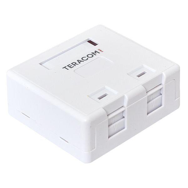  Корпус розетки настенной на 2 модуля Keystone со шторками и маркерами бел. TERACOM PRO EKF TRP-EBOX-2KSTN-WH фото в каталоге от BTSprom.by