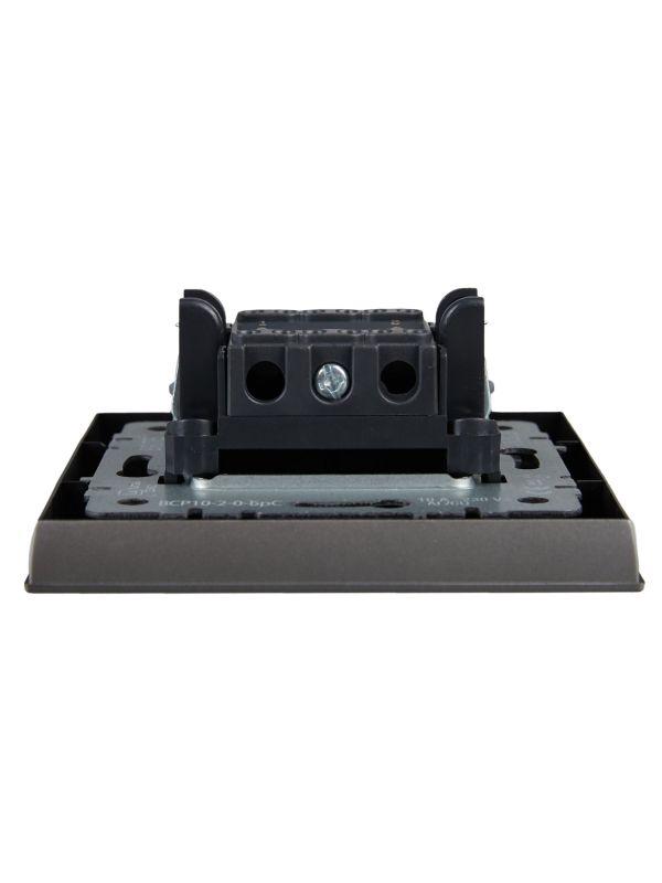  Выключатель 2-кл. СП BRITE ВСР10-2-0-БрС 10А в сборе сталь IEK BR-V20-0-10-K46-F фото в каталоге от BTSprom.by