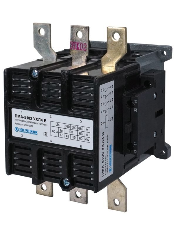 пускатель пма-5102 ухл4 в 100а кат. 380в 2но+2нз ip00 без реле электротехник et010911 от BTSprom.by