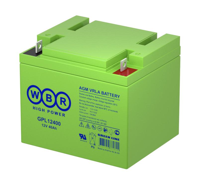 аккумулятор 12в 40а.ч wbr gpl12400 wbr от BTSprom.by