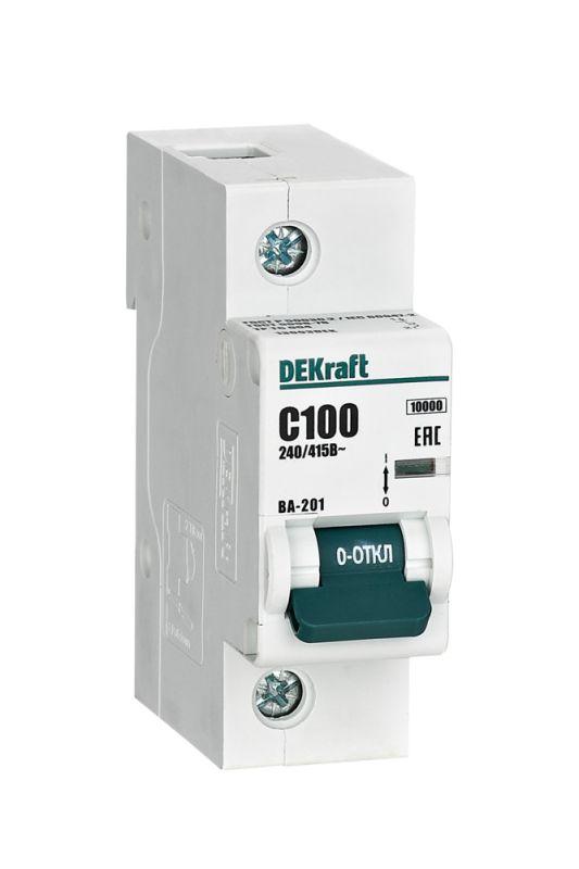 выключатель автоматический модульный 1п c 100а 10ка ва-201 dekraft 13003dek от BTSprom.by