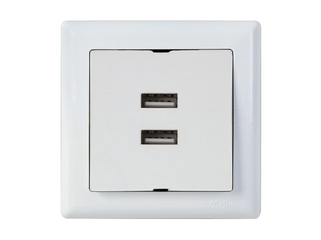 розетка компьютерная 2хusb (скрытая, горизонт.) белая, daria, mutlusan (2xusb , 5v-1.0a) 2120 449 0101 от BTSprom.by
