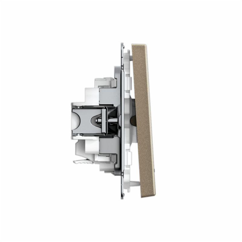  Выключатель 1-кл. ArtGallery 10AX с подсветкой быстрозажим. клем. механизм шампань SE GAL000513S фото в каталоге от BTSprom.by