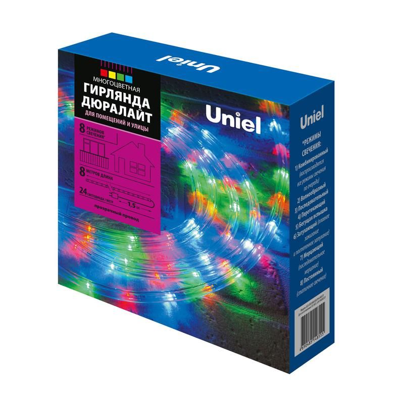 гирлянда светодиодная uld-d50 8m/с08 ip44 multi дюралайт 8м с контроллером разноцвет. свет. провод бел. uniel ul-00008571 от BTSprom.by