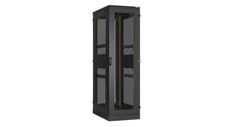 шкаф напольный 19дюйм 47u 600х2280х1000мм перфорир. двухуровневые стенки и перфорир. двери разобран. черн. tlk tfa-476010-pepe-bk от BTSprom.by