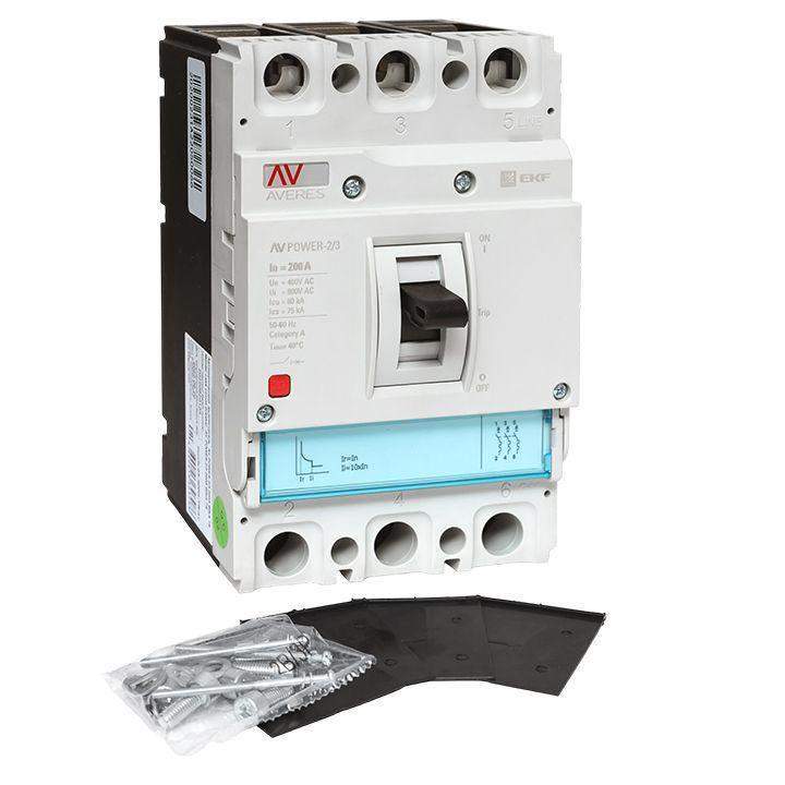 Выключатель автоматический 200А 80кА AV POWER-2/3 TR AVERES EKF mccb-23-200H-TR-av фото в каталоге от BTSprom.by