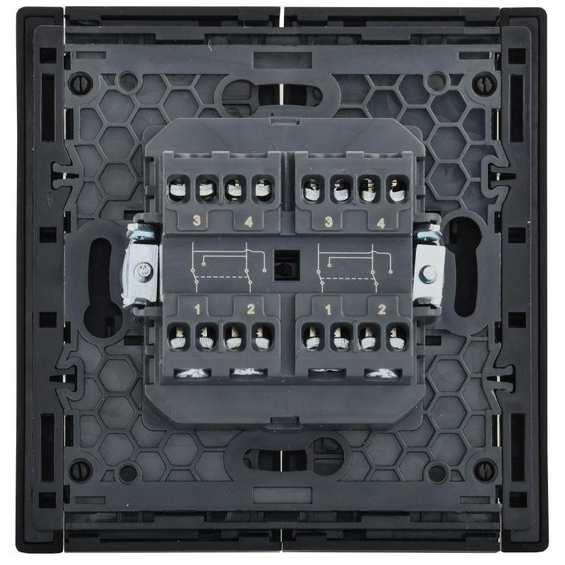  Выключатель перекрестный 2-кл. СП FORTE&PIANO 10А FP109 черн. IEK FP-V23-0-10-1-K02 фото в каталоге от BTSprom.by