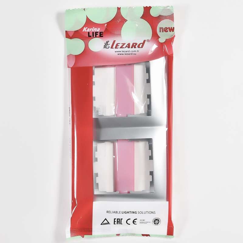  Рамка 2-м Karina Life вертикал. матов. серебр. LEZARD 708-4300-152 фото в каталоге от BTSprom.by