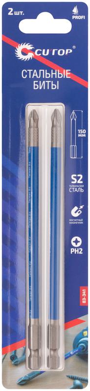  Набор стальных бит Profi PH2 150мм (уп.2шт) Cutop 83-341 фото в каталоге от BTSprom.by