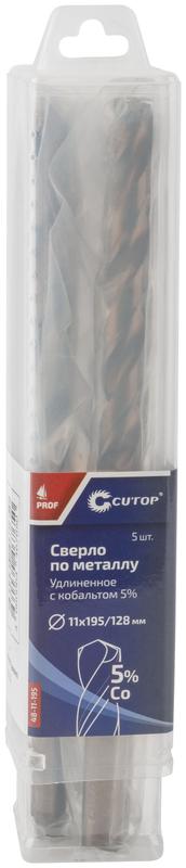  Сверло по металлу удлиненное Profi с кобальтом 5% 11х195мм (уп.5шт) Cutop 48-11-195 фото в каталоге от BTSprom.by