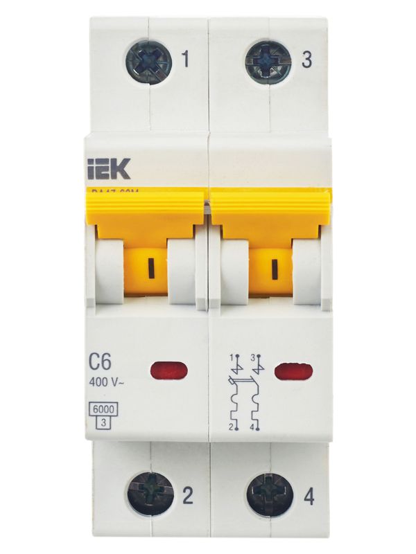 Выключатель автоматический модульный 2п C 6А 6кА ВА47-60M KARAT IEK MVA31-2-006-C фото в каталоге от BTSprom.by