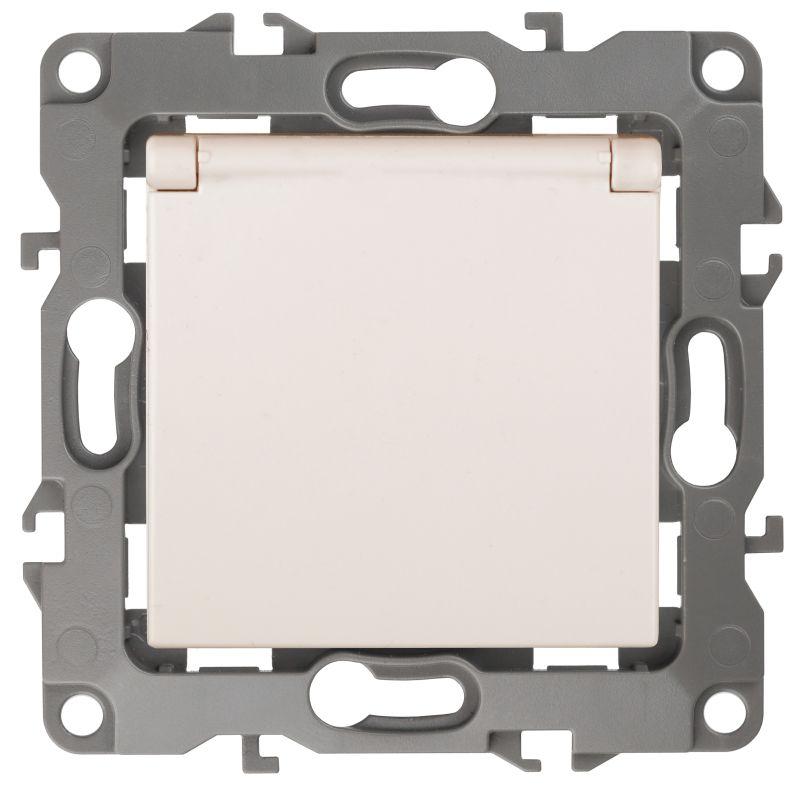 розетка 1-м сп эра12 12-2003-02 16а ip20 250в 2p+e schuko защ. шторки защ. крышка без лапок механизм сл. кость эра б0038807 от BTSprom.by