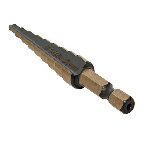  Сверло ступенчатое ST-4-12/1 HSS 9 ступ. EKF ST-4-12/1 фото в каталоге от BTSprom.by