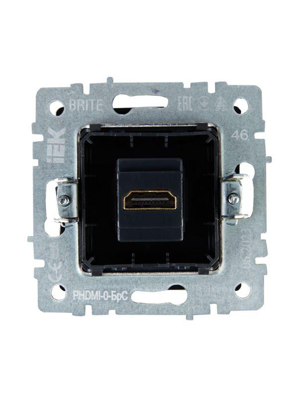  Розетка СП BRITE HDMI РHDMI-0-БрС механизм сталь IEK BR-H10-K46 фото в каталоге от BTSprom.by