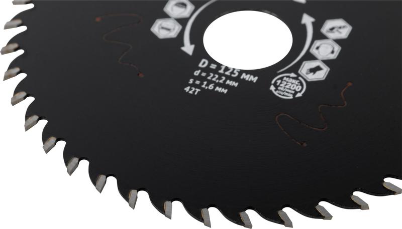  Диск пильный по дереву посадочный диаметр 22.2мм 42зуб. с карбидными вставками 125мм FIT 37640 фото в каталоге от BTSprom.by