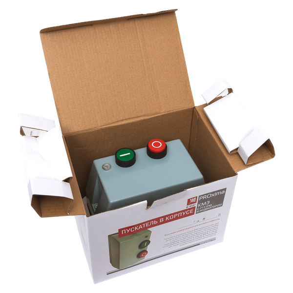  Пускатель в корпусе КМЭ 9А 230В с РТЭ Ir-1-1.6А и индикатором IP65 EKF ctrp-r-9-230v-1.6A-led фото в каталоге от BTSprom.by