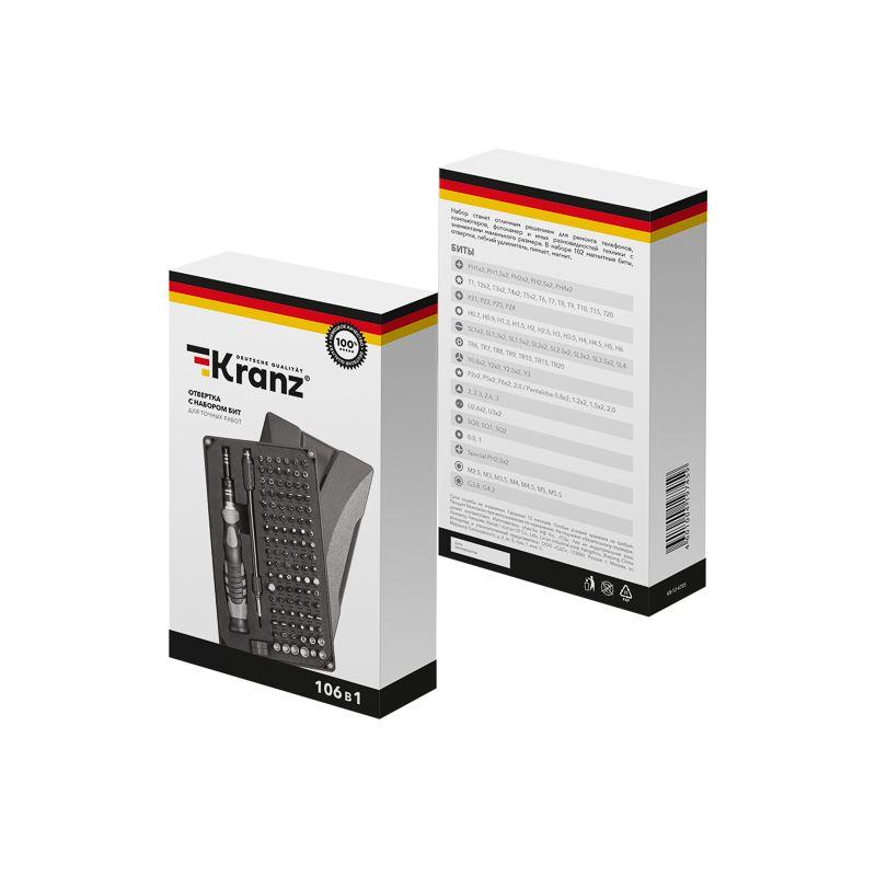  Набор отверток для точных работ RA-05 106 предметов Kranz KR-12-4755 фото в каталоге от BTSprom.by