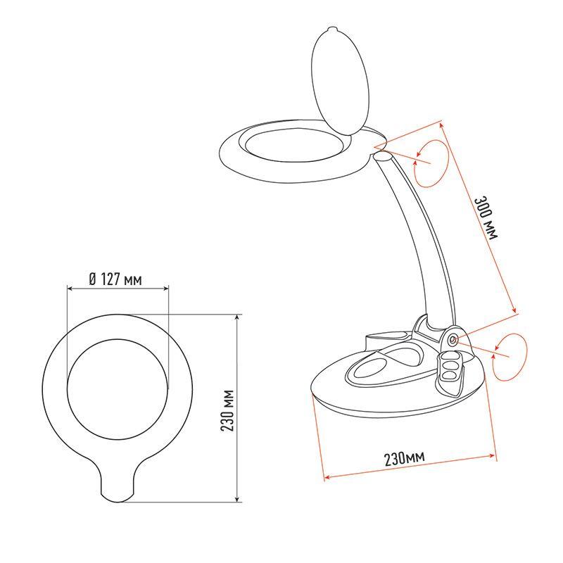  Лупа настольная 3D с подсветкой 60 LED сенсорная регулировка яркости VISAGISTE бел. Rexant 31-0261 фото в каталоге от BTSprom.by