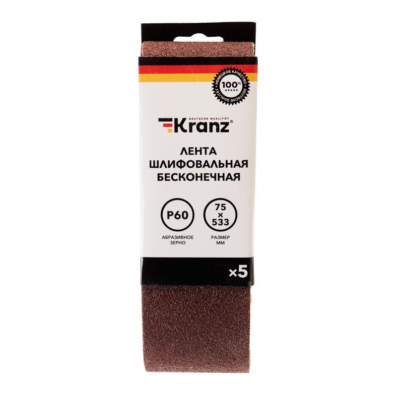  Лента шлифовальная бесконечная 75х533мм P60 (уп.5шт) Kranz KR-91-1335 фото в каталоге от BTSprom.by