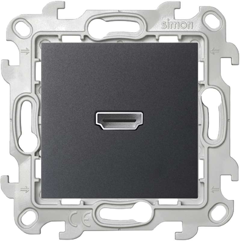 розетка hdmi 1.4 1-м сп simon 24 ip20 коннектор механизм графит simon 2411094-038 от BTSprom.by