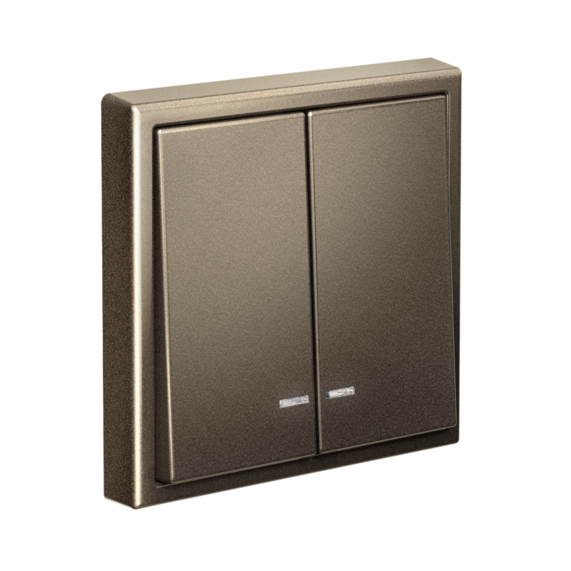  Выключатель 2-кл. ArtGallery (сх. 5а) 10AX с подсветкой механизм мокко SE GAL000653 фото в каталоге от BTSprom.by