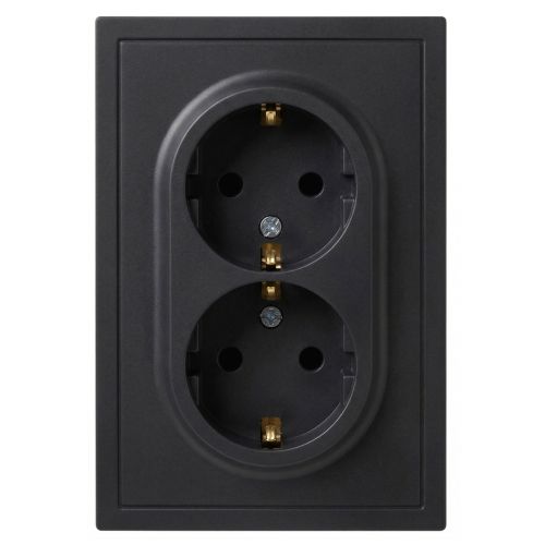 розетка 2-м с заземл. сп 16а ip20 250в galaxy антрацит эра б0070685 от BTSprom.by