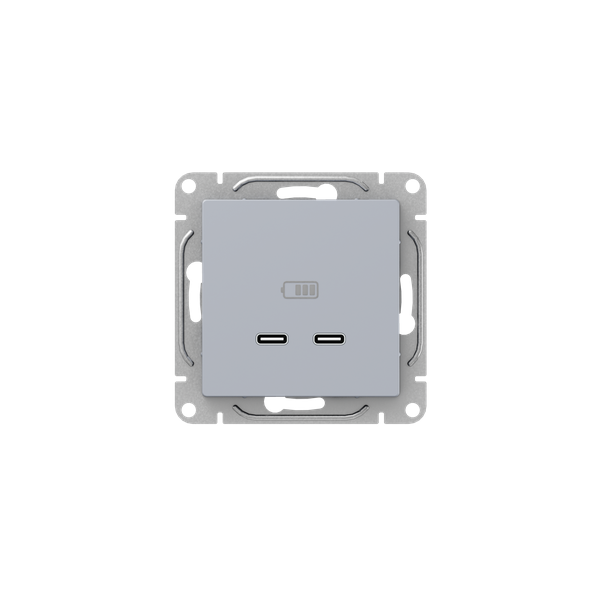 розетка 2-м сп эпика usb-c механизм алюм. ekf up1-soa-2usbc от BTSprom.by