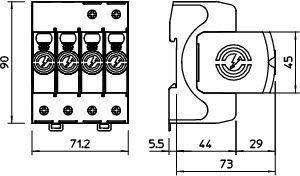  Устройство защиты от импульсных перенапр. УЗИП 280В CombiController V50-4-280 4 пол. OBO 5093513 фото в каталоге от BTSprom.by