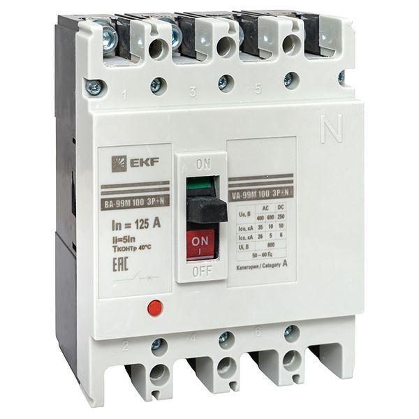 выключатель автоматический 4п 100/125а 5in 35ка ва-99м proxima ekf mccb99-4p5in100-125m от BTSprom.by