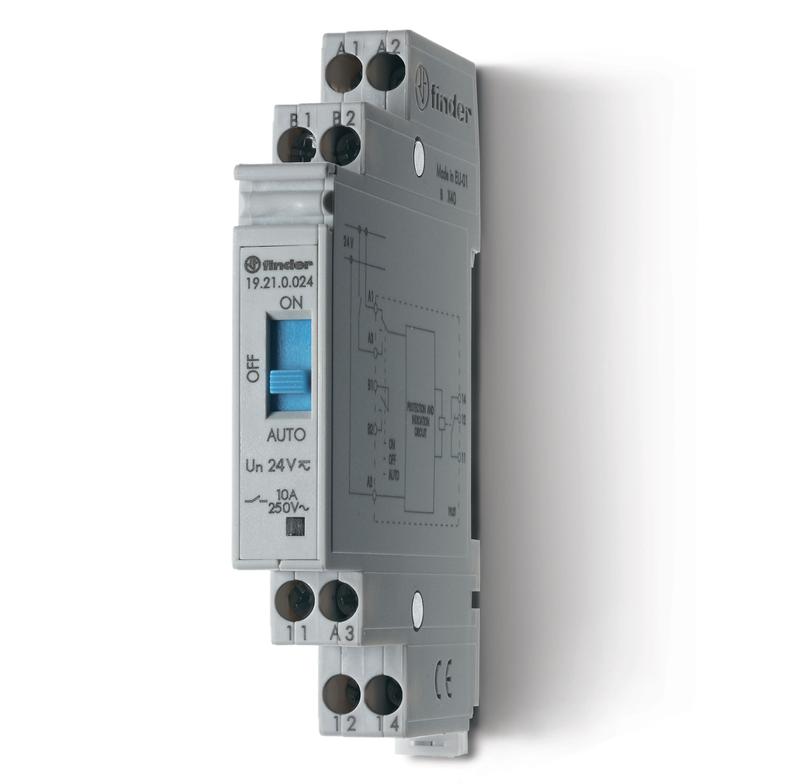 модуль управления авто-вкл-выкл 1co 10а 24в ac/dc монтаж на рейку 35мм 11.2мм ip20 finder 192100240000 от BTSprom.by