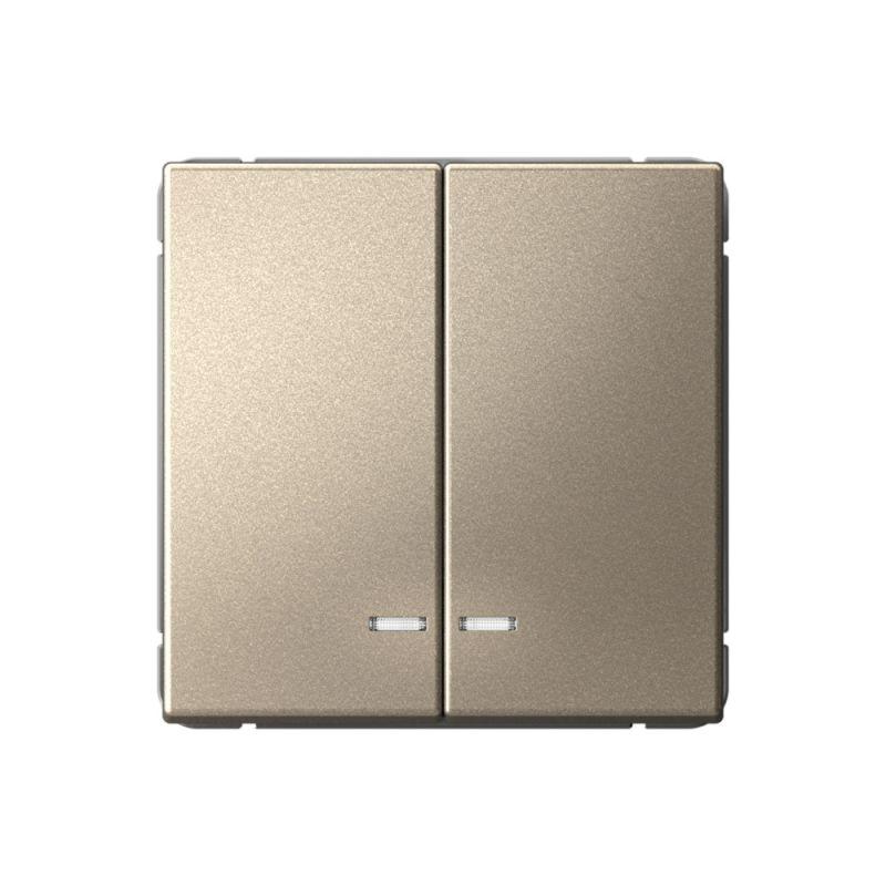  Выключатель 2-кл. ArtGallery (сх. 5а) 10AX с подсветкой механизм шампань SE GAL000553 фото в каталоге от BTSprom.by