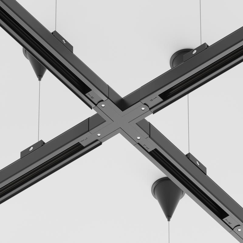  Коннектор Х-образный Trinity черн. Voltega TRA-VGL005CX-31B фото в каталоге от BTSprom.by