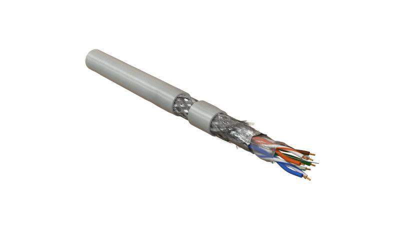кабель витая пара sf/utp кат.5e 4 пары 26 awg мж patch экран-фольга + медн. оплетка lszh sfutp4-c5e-p26-in-lszh-gy-305 сер. (уп.305м) hyperline 236293 от BTSprom.by