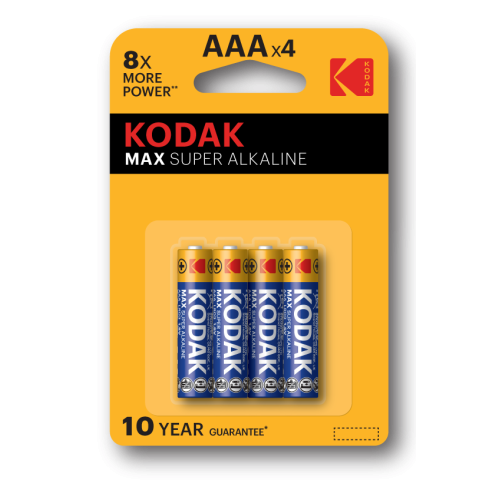 элемент питания алкалиновый aaa/lr03 1.5в max super alkaline (блист.4шт) kodak б0005124 от BTSprom.by