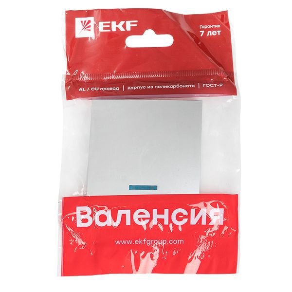  Панель лицевая Валенсия для выключателя 1-кл. с индикатором 10А сталь PROxima EKF ESV10-L-121-30 фото в каталоге от BTSprom.by