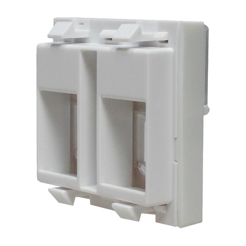  Панель лицевая 2 порта 45х45 Keystone шторки откидное маркиров. окно (DIY) SUPRLAN 10-0302-1 фото в каталоге от BTSprom.by