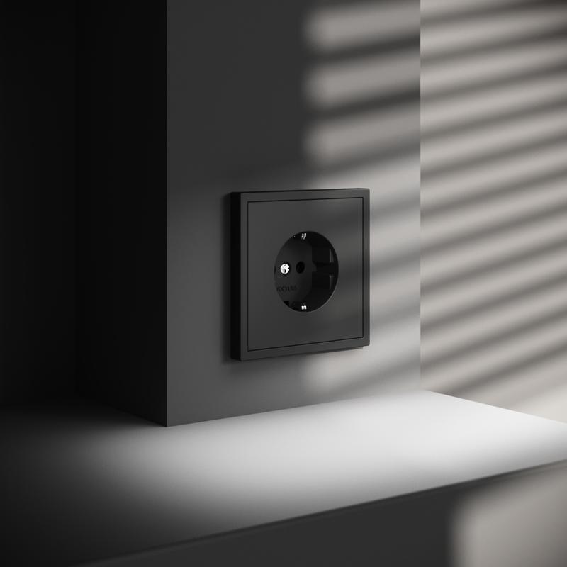  Розетка 1-м СП S70 16А с заземл. механизм черн. матов. Voltum VLS040108 фото в каталоге от BTSprom.by