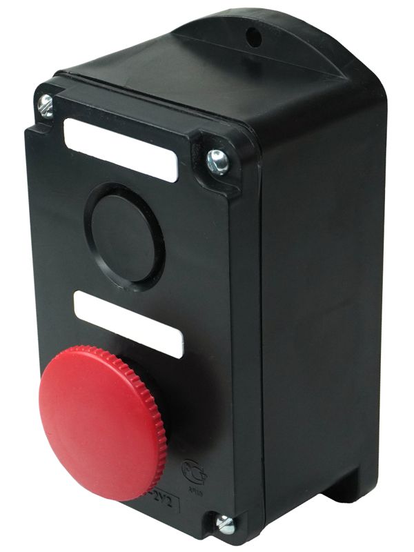 пост управления пке 222-2 у2 10а 660в 2 элемента черн. цилиндр и красн. гриб накладной ip54 электротехник et519077 от BTSprom.by