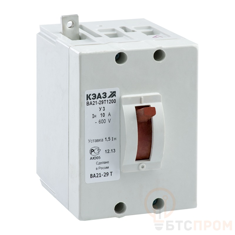 Выключатель автоматический 63А 6Iн ВА21-29Т-121810 У3 600В DC НР=24В AC/DC КЭАЗ 283861 фото в каталоге от BTSprom.by  Выключатель автоматический 63А 6Iн ВА21-29Т-121810 У3 600В DC НР=24В AC/DC КЭАЗ 283861 фото в каталоге от BTSprom.by